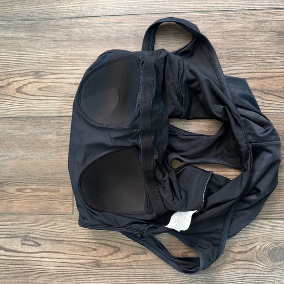 Badgley Mischka Black Lace Inset Swimsuit - Size 10 Luxe Collection - Picture 7 of 7